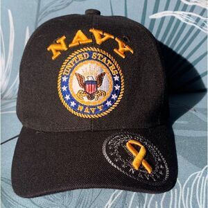 NEW US Navy MILITARY OFFICIAL Embroidered Black TRUCKER BASEBALL Hat Cap